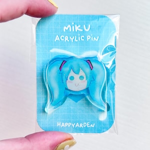 hatsune miku pin | vocaloid inspired glitter epoxy accessory