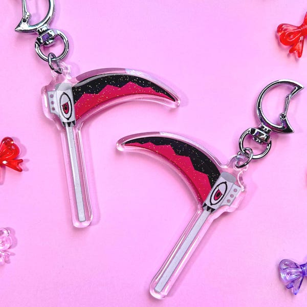 soul eater inspired scythe charm | anime acrylic keychain bag charm