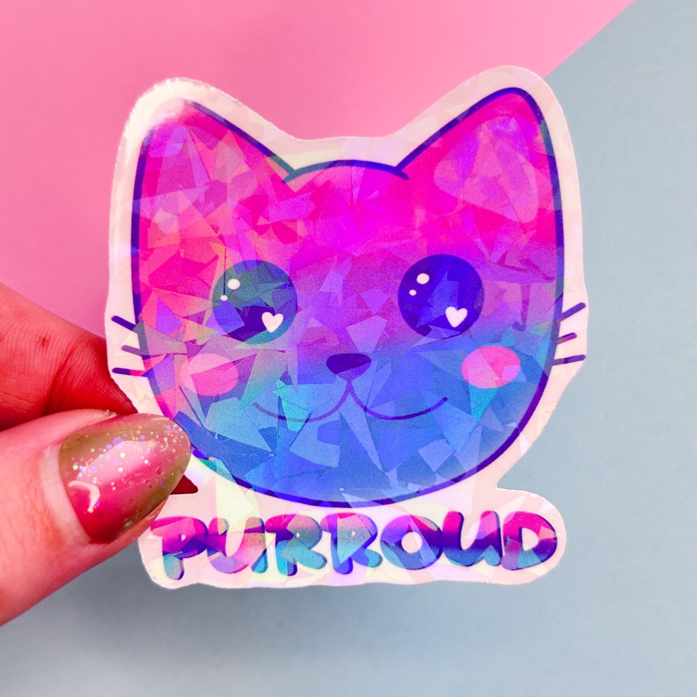 Pride Cat Stickers "purroud" Sticker Set | Queer Rainbow Vinyl ...