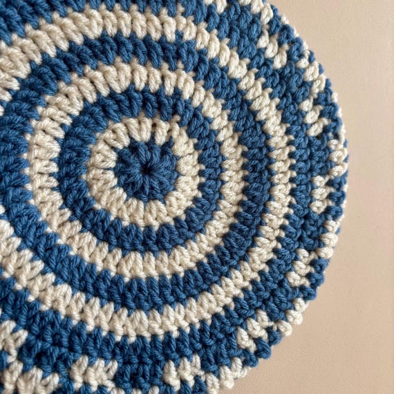 Blue and Cream Beret