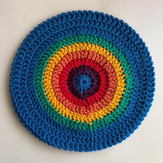 Rainbow Top Beret OOAK