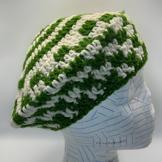 Green and Cream Beret