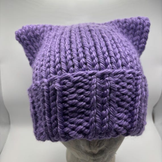 Medium Purple Kitty Cat Hat - ooak