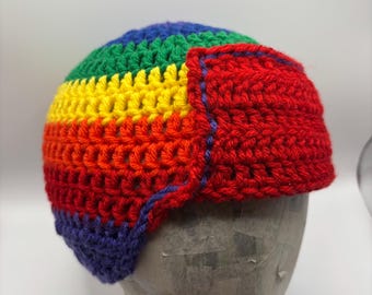 Toddler Rainbow Trapper Hat