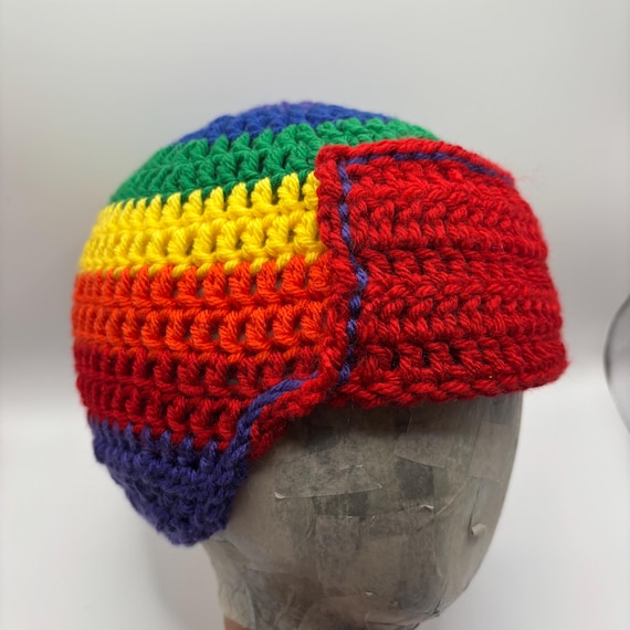 Toddler Rainbow Trapper Hat