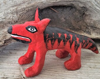 Young Fenris, Little Wolf, Art Collectors Animal Figurine, Adorable Tiny Dog Sculpture, Collectable Canine Folk Art Curio indie artist