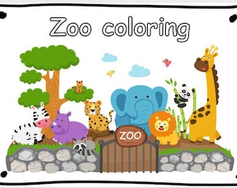 Libro da colorare dello zoo