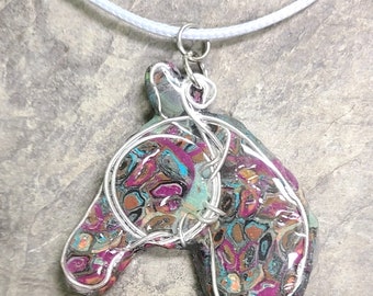 Dappled Horse Resin & Polymer Clay Pendant