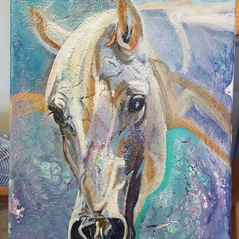 abstract art original art Large Abstract Horse Painting custom horse painting on large canvas large canvas horse painting equine art
