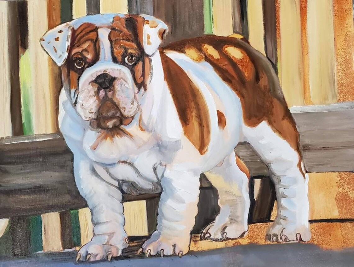 Pet Portrait Painting of Your Pet Pet Painter Dog Artist Etsy