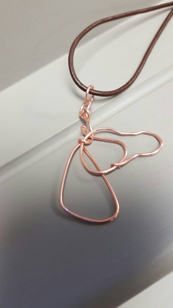 Horse Necklace Copper Wire Wire Horse Sculpture Leather Etsy