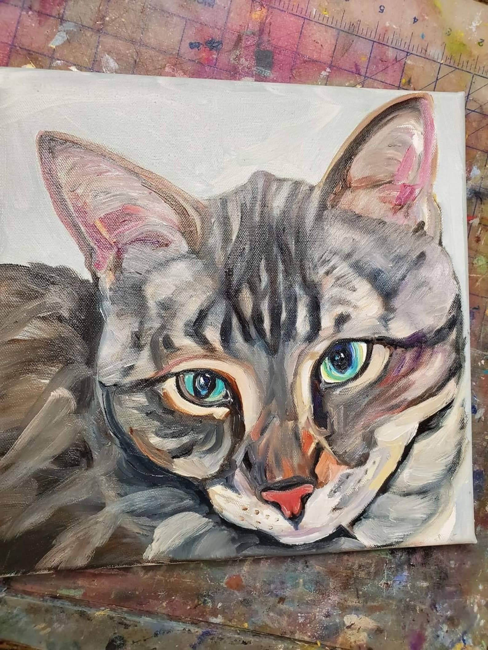 Pet Portrait Painting of Your Pet Pet Painter Dog Artist Etsy