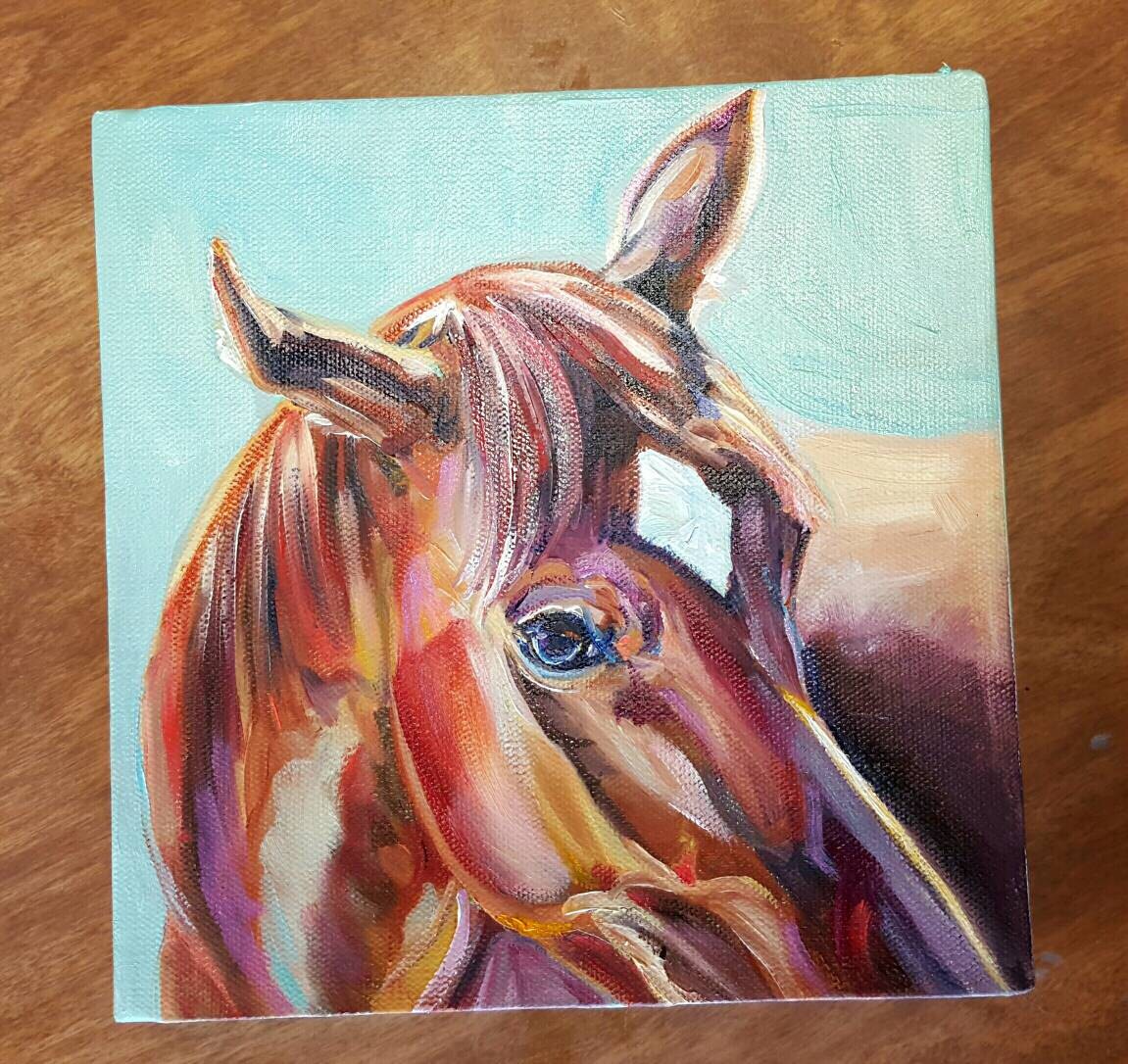 Chestnut Horse Sorrel Horse horse oil painting red horse Etsy