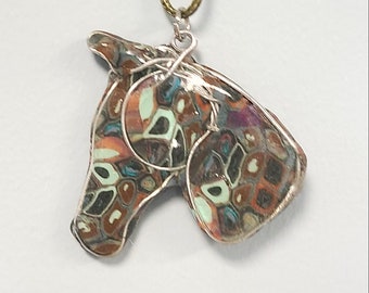 Dappled Horse Resin & Polymer Clay Pendant