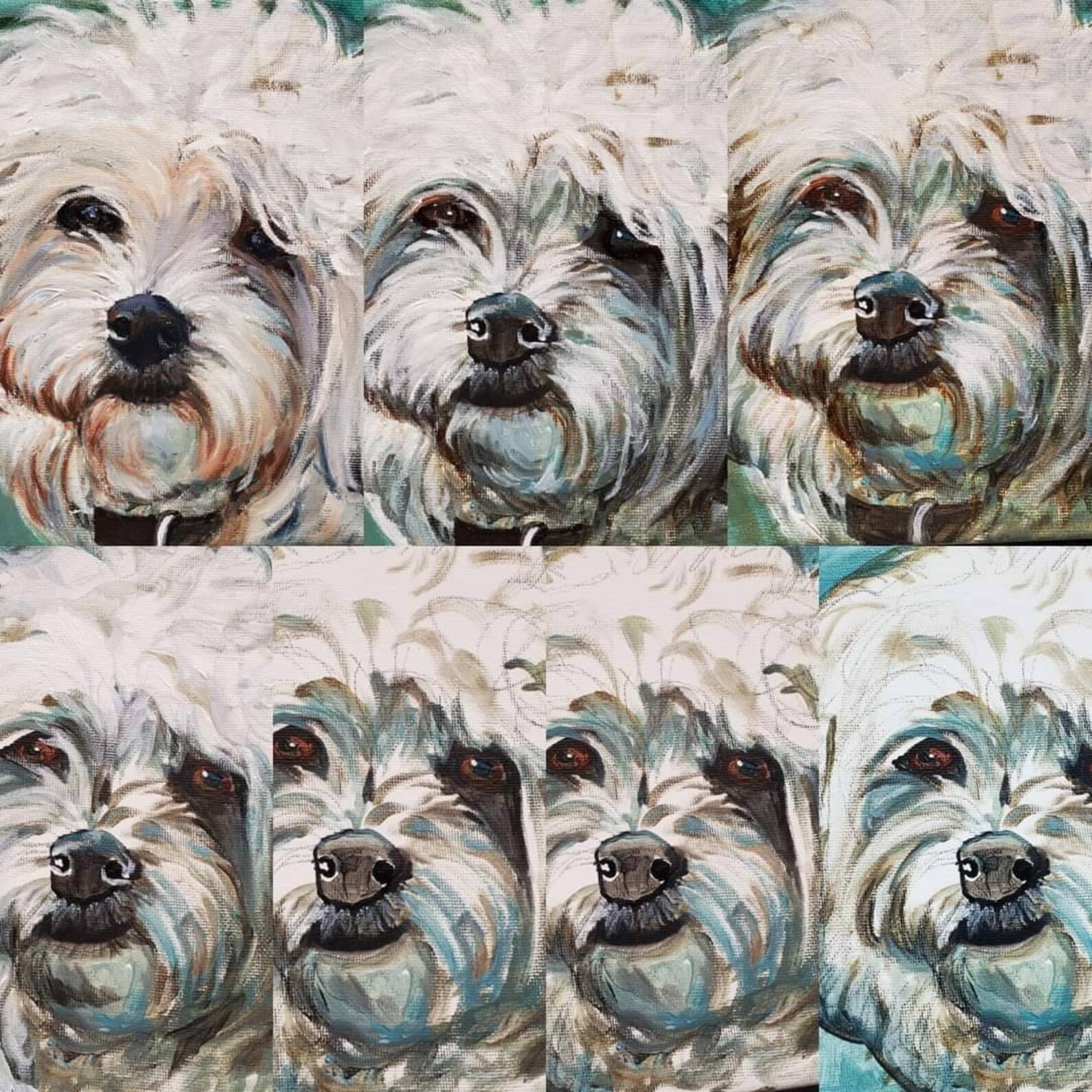 Pet Portrait Painting of Your Pet Pet Painter Dog Artist Etsy