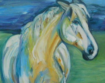 Abstract Horse Painting, equestrian art, custom horse, inspiring art, colorful horse, large canvas original artwork, horse art, horse artist