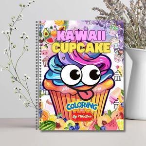 Printable Kawaii Cupcake Coloring Book for Kids: Cupcake Art Printable,Download Cute 55 Cupcake Designs
