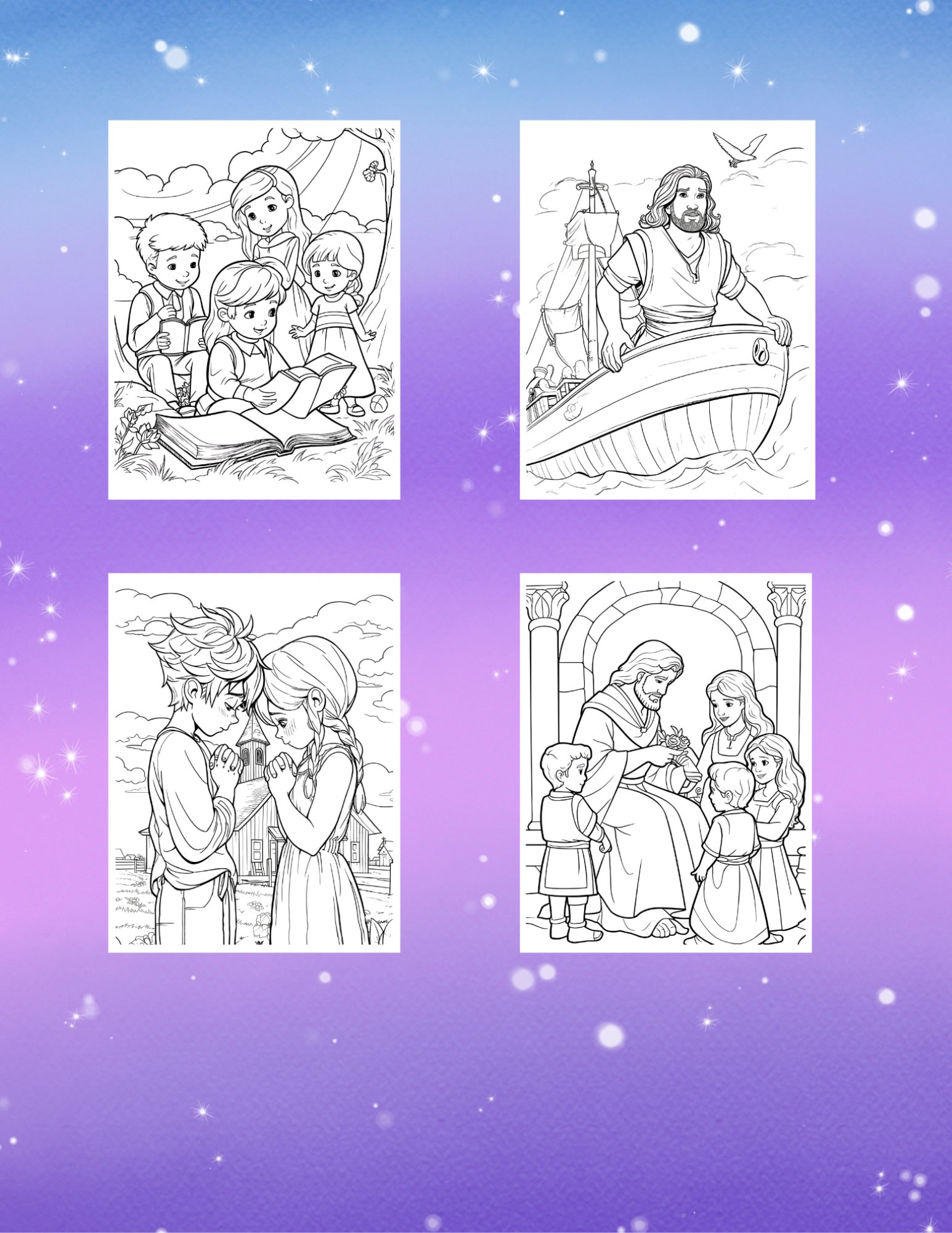 Printable Bible Coloring Book for Kids : Digital Christian Coloring ...