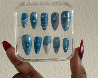 Blue Galaxy Nails
