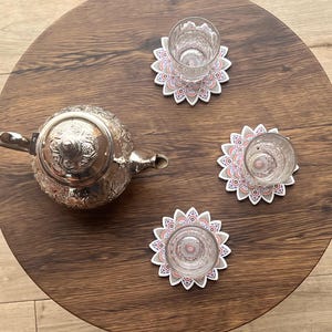 Coasters | Set of 3 Drink Coaster | Art Coasters | Tea Coffee | Moroccan Patterns | Gifts for Her | Home Gift | Housewarming Gift