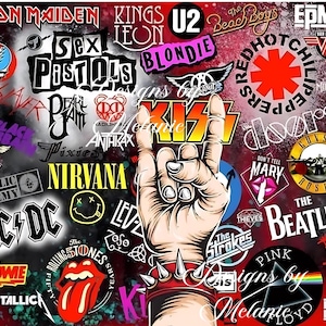 3 PNG files Rock and Roll tumbler sublimation images  indoor/outdoor decor. Sublimation Image