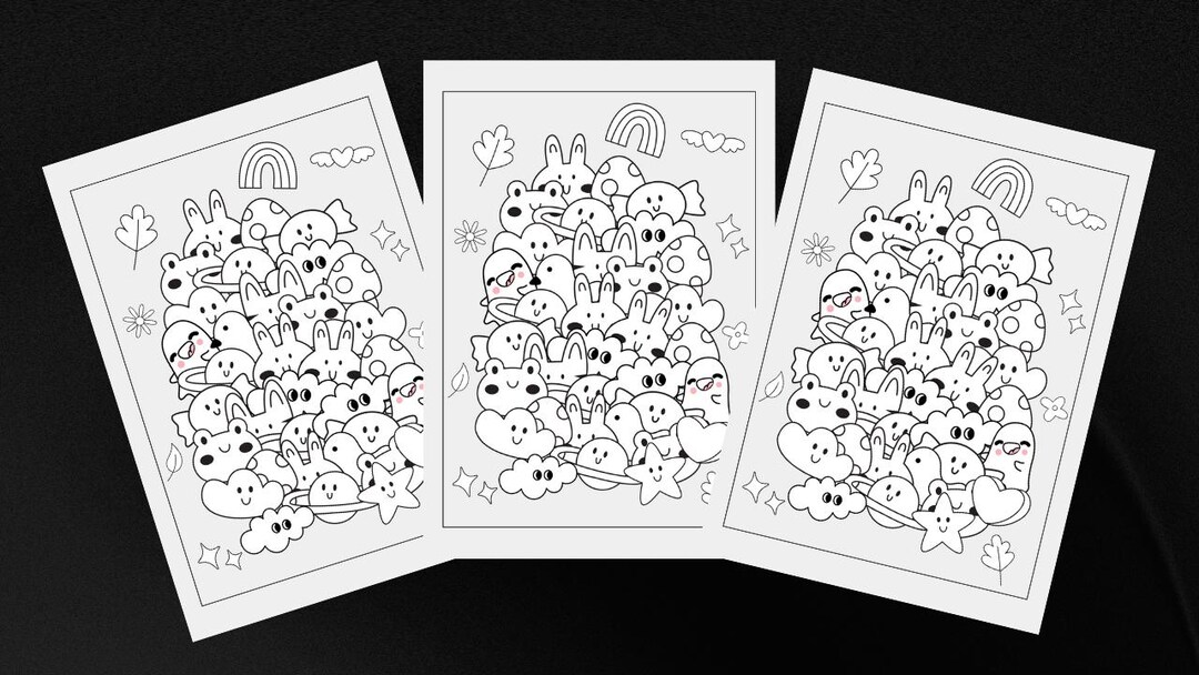 Wiggles & Whimsy | Printable Coloring Pages - Just Add Color! - Etsy