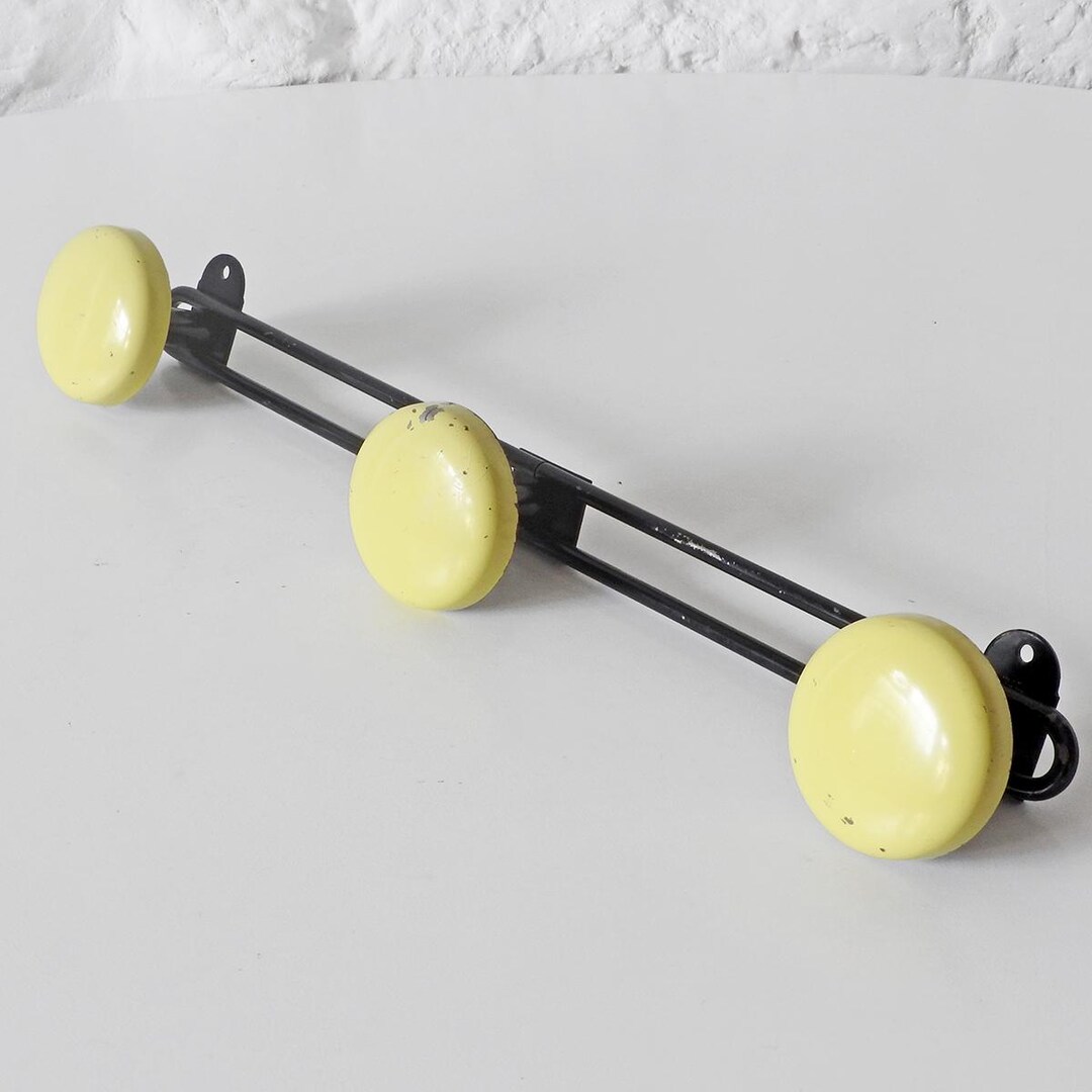 Mid-century French Wall Mounted Coat Rack, Vintage French Coat Rack ...