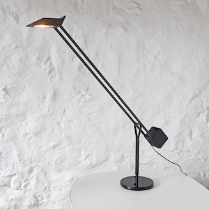 Fase lamp, Cisne model, black table lamp, Madrid, 1980, Fase Madrid lamp, Spanish design, Fase table lamp, made in Madrid, Mid-Century