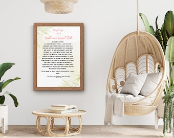 PERSONAL DE APOYO SANITARIO Arte de pared de oración imprimible / Arte de pared de oración inspirador / Escritura de pared de oración descargable / Decoración de arte de oración