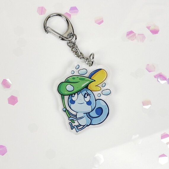 1 Clear Acrylic Double Sided Charm Keychain Sobble Pokemon Shield And Sword Starters Nintendo Switch Video Games Kawaii Fanart 2