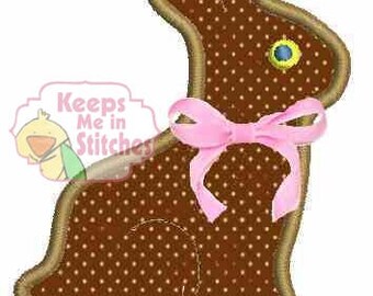 Chocolate Easter Bunny Embroidery Applique Design