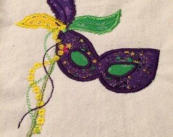 Mardi Gras Mask Applique Embroidery Design