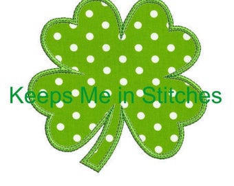 4 leaf clover embroidery applique design