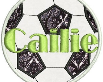 Soccer ball applique Embroidery design