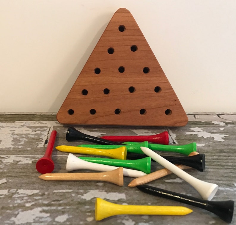 Toy Jump the Peg Brain Teaser Game in Cherry Executive IQ Etsy
