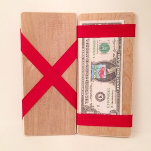 Toy Magic Wallet Handcrafted Wooden Toy Magic Wallet Graduation Gift of cash or gift card slight of hand trick Graduation Christmas image 3