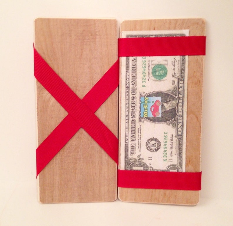 Toy Magic Wallet Handcrafted Wooden Toy Magic Wallet Graduation Gift of cash or gift card slight of hand trick Graduation Christmas image 3