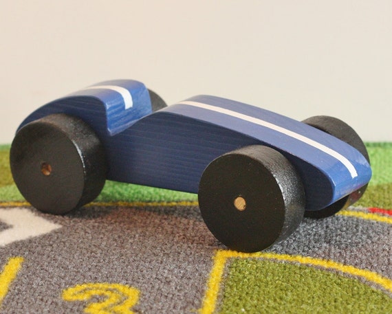 blue race car toy