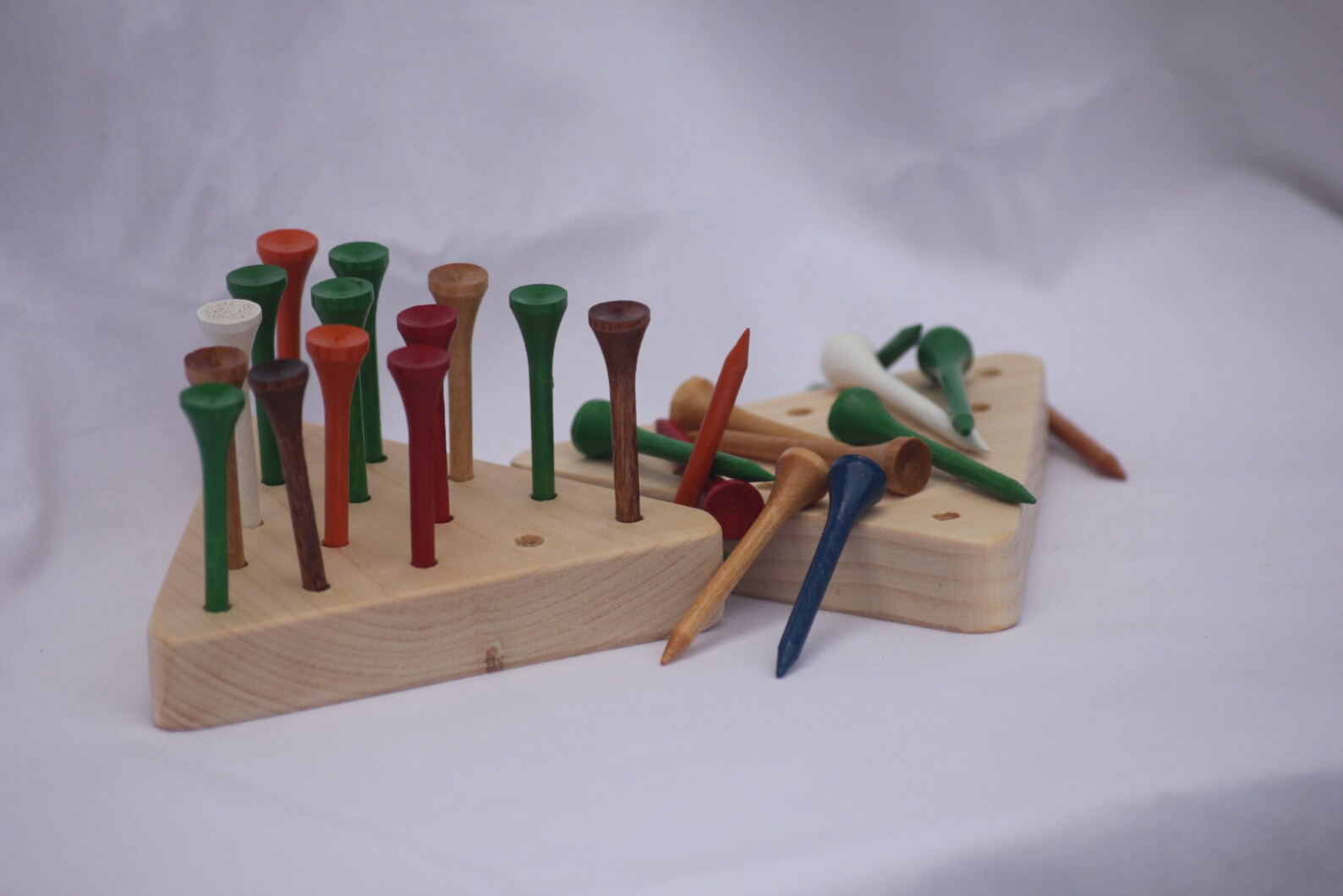 Toy Jump the Peg Brain Teaser Game Natural Pine Wood Table Etsy