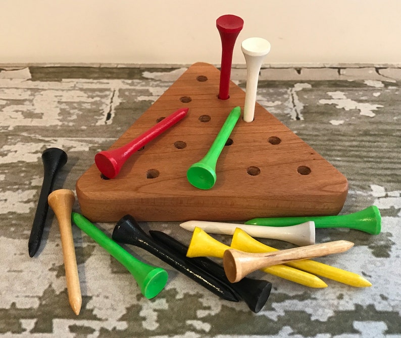 Toy Jump the Peg Brain Teaser Game in Cherry Executive IQ Etsy