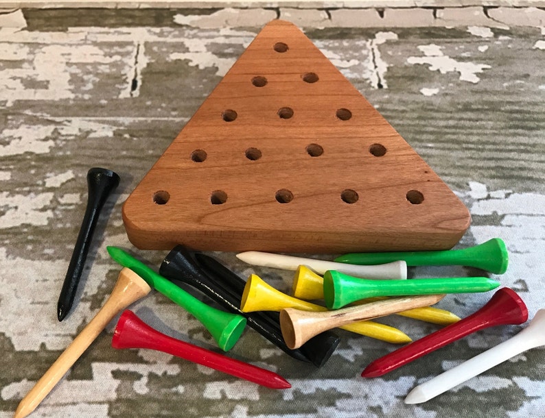Toy Jump the Peg Brain Teaser Game in Cherry Executive IQ Etsy