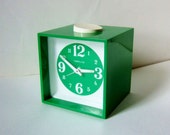 1970s Vintage Alarm Clock - Bright Green Fun and Funky