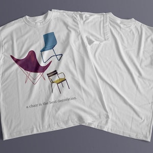 Retro Furniture Art Unisex T-Shirt - Stylish Chair Graphic Tee - Modern Minimalist Design - Unique Home Decor Shirt