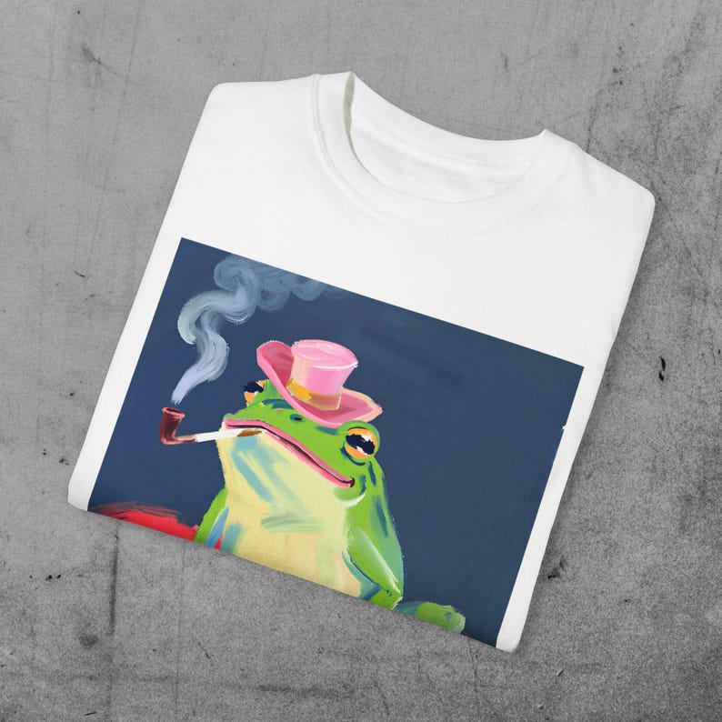 This Is Not A Frog Funny Frog T-Shirt Quirky Unisex Graphic Tee Cute Frog Smoking Pipe Shirt Casual Streetwear Gift for Men and Women image 7