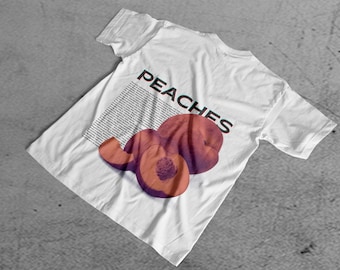 Vintage Peaches Graphic T-Shirt: Retro Fruit Design