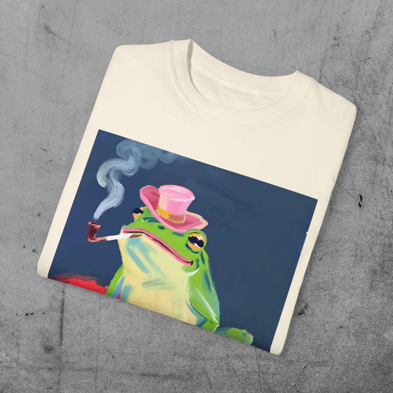 This Is Not A Frog Funny Frog T-Shirt Quirky Unisex Graphic Tee Cute Frog Smoking Pipe Shirt Casual Streetwear Gift for Men and Women image 9
