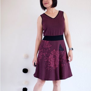 Black and Red Floral Knit Dress with butterfly applique (Last One)