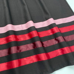 Elegant Ribbon Skirt . Handmade Black Skirt with Red Burgundy Pink Ribbons image 5