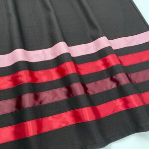 Elegant Ribbon Skirt . Handmade Black Skirt With Red Burgundy Pink ...