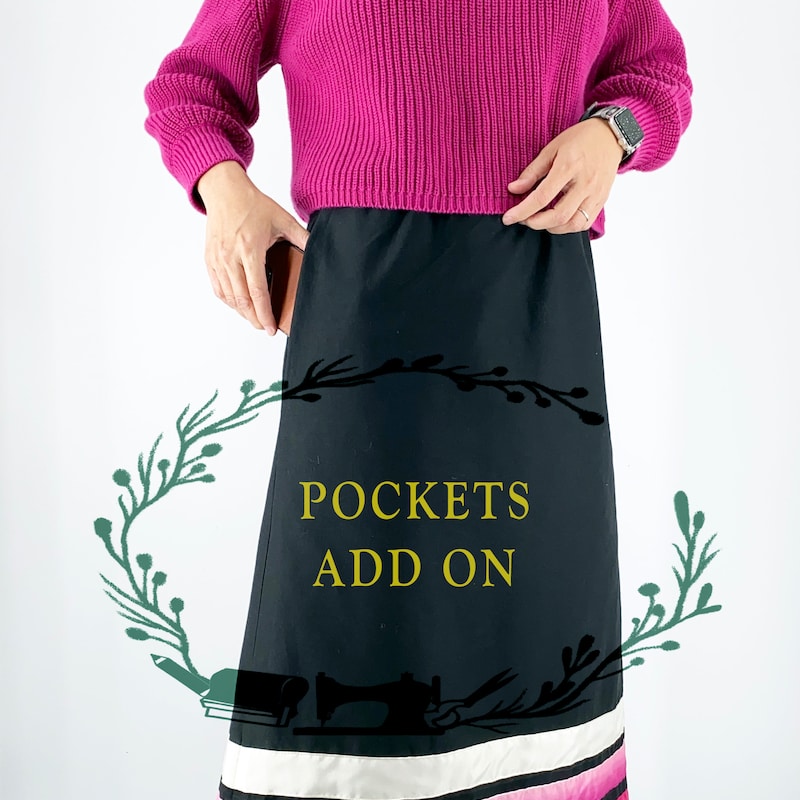 Black Satin Ribbon skirt with pockets main image 1